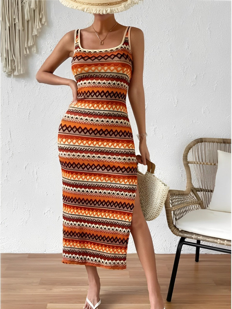 Gina - Gestreiftes Sommerkleid ärmellos