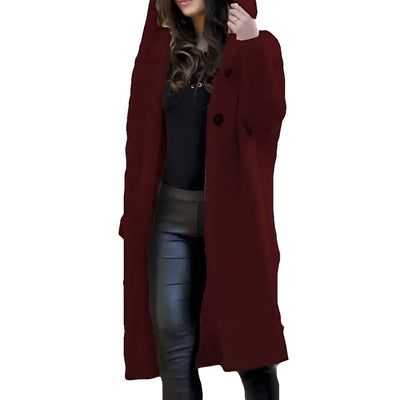 Janette - Oversize Strickjacke mit Kapuze