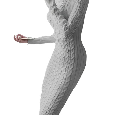 Herta - Strick Wickelkleid Schmal