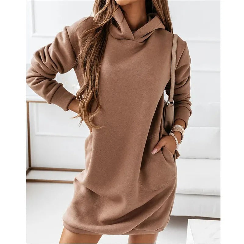 Hera - Kleid Langarm Kapuze
