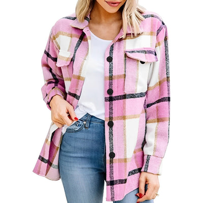 Lela - Flanelljacke mit Karo-Akzenten