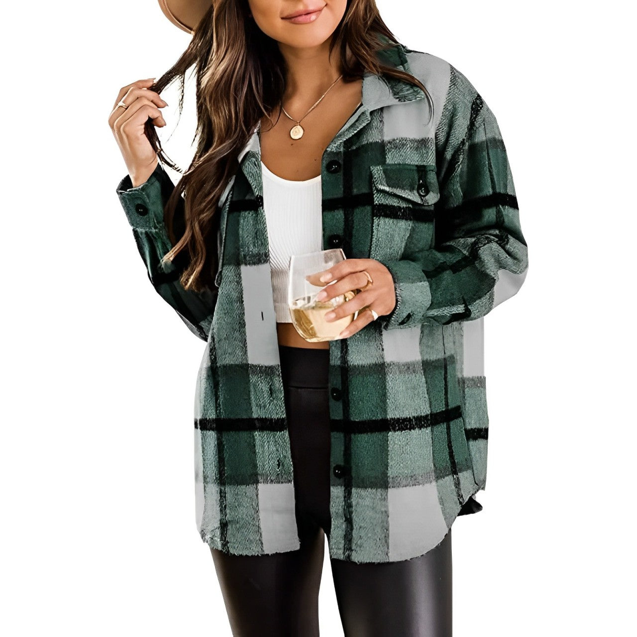 Lela - Flanelljacke mit Karo-Akzenten
