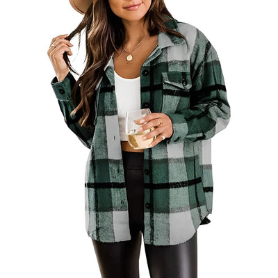 Lela - Flanelljacke mit Karo-Akzenten