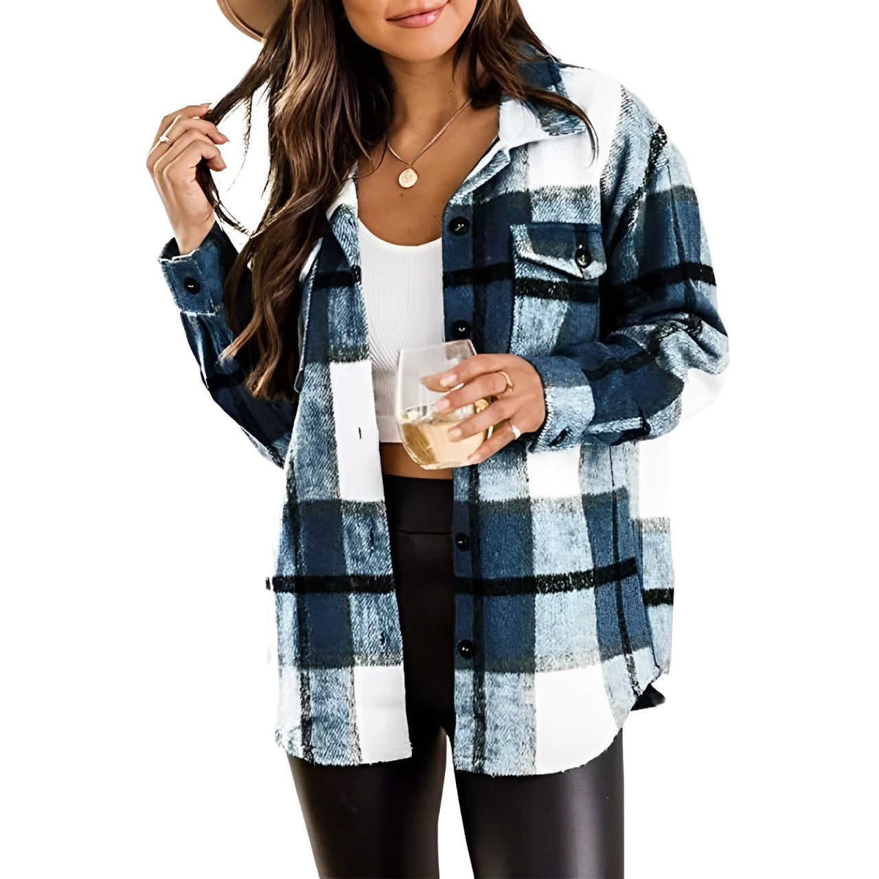 Lela - Flanelljacke mit Karo-Akzenten