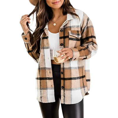 Lela - Flanelljacke mit Karo-Akzenten