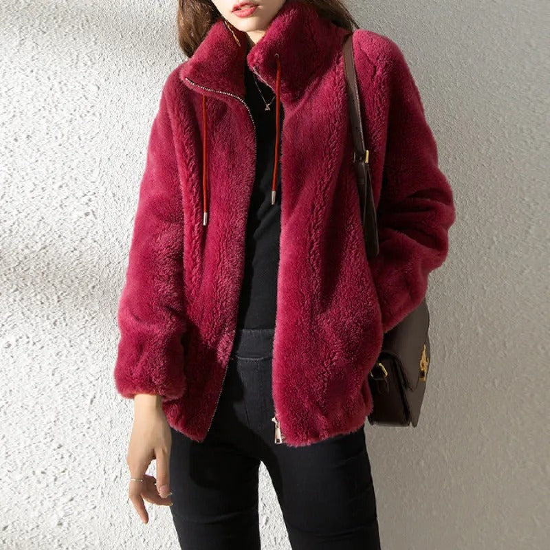 Rita - Hochgeschlossene Jacke aus doppelseitigem Fleece