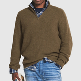 Robert | Herren Lässige Pullover mit Reißverschluss in Braun