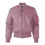 Azemar | Hochwertige Unisex Bomberjacke mit Reißverschluss in Rosa