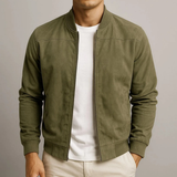 Salomo | Herren Slim Fit Bomberjacke mit Reißverschluss in Grün