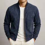 Salomo | Herren Slim Fit Bomberjacke mit Reißverschluss in Dunkelblau