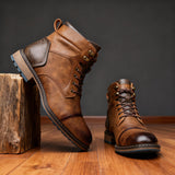 Schnürstiefel Herren Ankle Boot in Dunkelbraun
