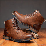 Schnürstiefel Herren Ankle Boot in Kastanienbraun