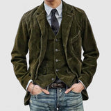 Sheene | Vintage Kord Revers Jacke in Armeegrün (Jacke)