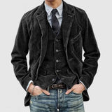 Sheene | Vintage Kord Revers Jacke in Schwarz (Jacke)