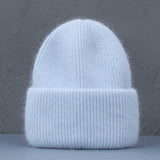 Damen und Herren Strick Mütze in Himmelblau
