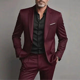 Slim Fit Herrenanzug für Gala & formelle Anlässe in Bordeaux