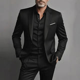 Slim Fit Herrenanzug für Gala & formelle Anlässe in Schwarz