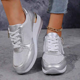 Sneaker Damen Plateau in Silber