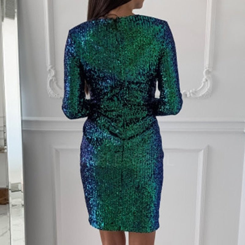 Anka – Elegantes Paillettenkleid mit langen Ärmeln