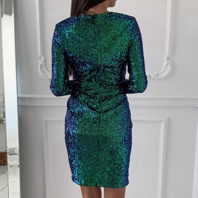Anka – Elegantes Paillettenkleid mit langen Ärmeln