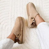 Damen Clogs aus Wildleder verstellbarer Riemen - Mia in Khaki