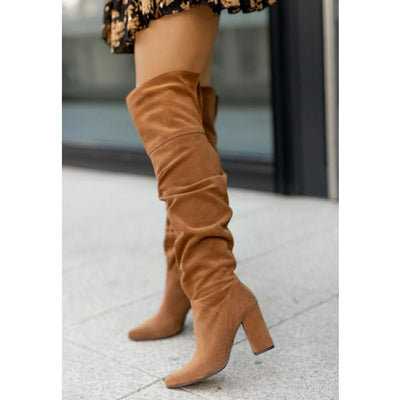 Celeste - Overknee-Stiefel mit hohem Absatz zum Hineinschlüpfen