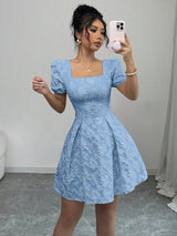 Sommerkleid Mini Elegant A-Linie in Blau