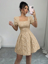 Sommerkleid Mini Elegant A-Linie in Khaki