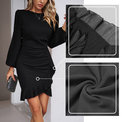 ANNEMARIE - ELEGANTES KLEID MIT PUFFÄRMELN