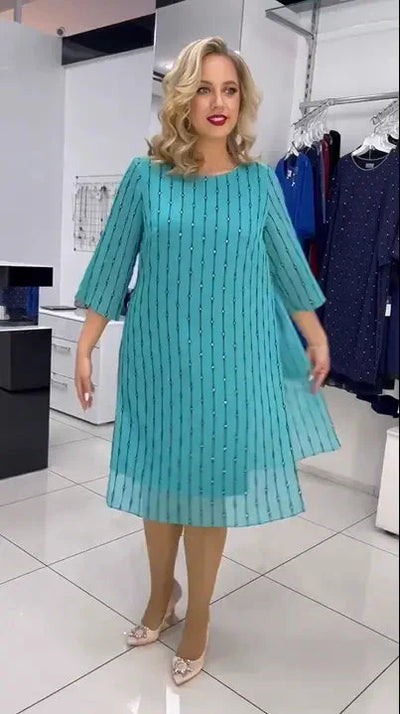 Paula® | Bedrucktes Damenkleid mit Rundhalsausschnitt