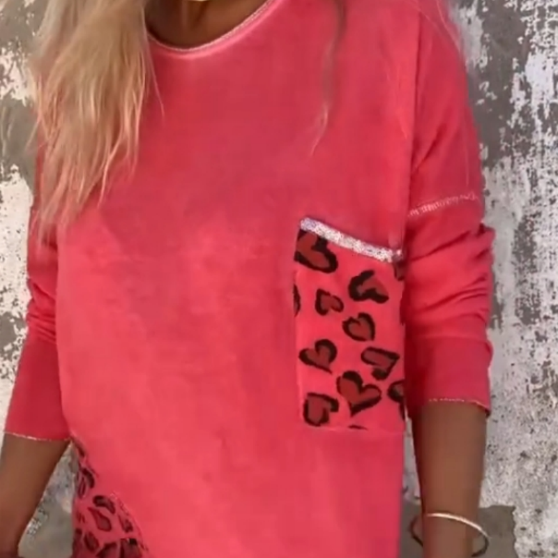 Pamela® | Lässiges und modisches Langarm-Top mit Rundhalsausschnitt für Damen