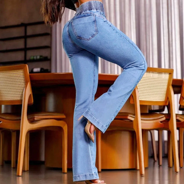 AYSUN - ELASTISCHE AUSGESTELLTE JEANS MIT HOHER TAILLE