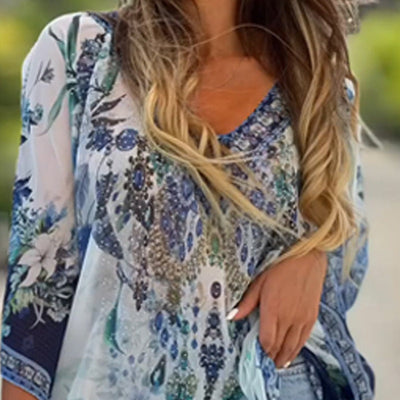 PINAR - ASYMMETRISCHES KLEID MIT V-AUSSCHNITT