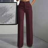 Linaya – Anzughose Mit Hoher Taille in Burgund