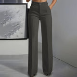 Britta | Damen Anzughose Hohe Taille Business Elegant in Dunkelgrau