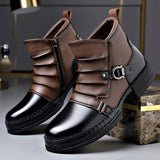 Stiefelette Herren mit Schnalle in Schwarz