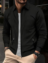 Strickjacke Herren mit Reißverschluss in Schwarz