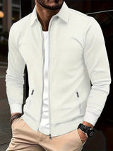 Strickjacke Herren mit Reißverschluss in Weiß