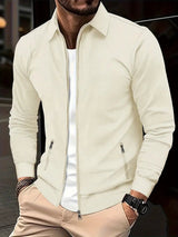 Strickjacke Herren mit Reißverschluss in Beige