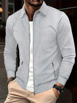 Strickjacke Herren mit Reißverschluss in Grau