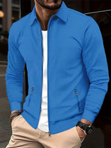 Strickjacke Herren mit Reißverschluss in Blau