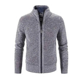 Strickjacke Herren Reißverschluss in Grau