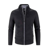 Strickjacke Herren Reißverschluss in Schwarz