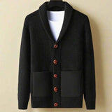 Strickjacke Mit Knöpfen Herren in Schwarz