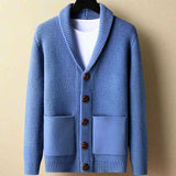 Strickjacke Mit Knöpfen Herren in Blau