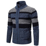 Strickjacke Slim Fit Herren in Blaugrau
