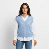 Strickweste Damen V-Ausschnitt in Blau