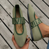 Anja | Damen Frühlings Ballerinas mit Riemen im Freizeitstil in Grün