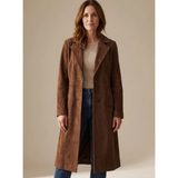 Sybille | Damen Winterjacke Suchen mit Knöpfen und Seitlichen Taschen in Braun
