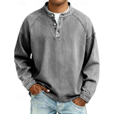 Thomas | Herren Retro Pullover Langarm in Grau